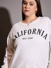 سويت شيرت CALIFORNIA Terry أبيض للنساء