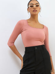 Women Pink Knitted Lace Detail Crop Top