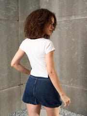 Women White & Black 96 Print Fitted T-Shirt