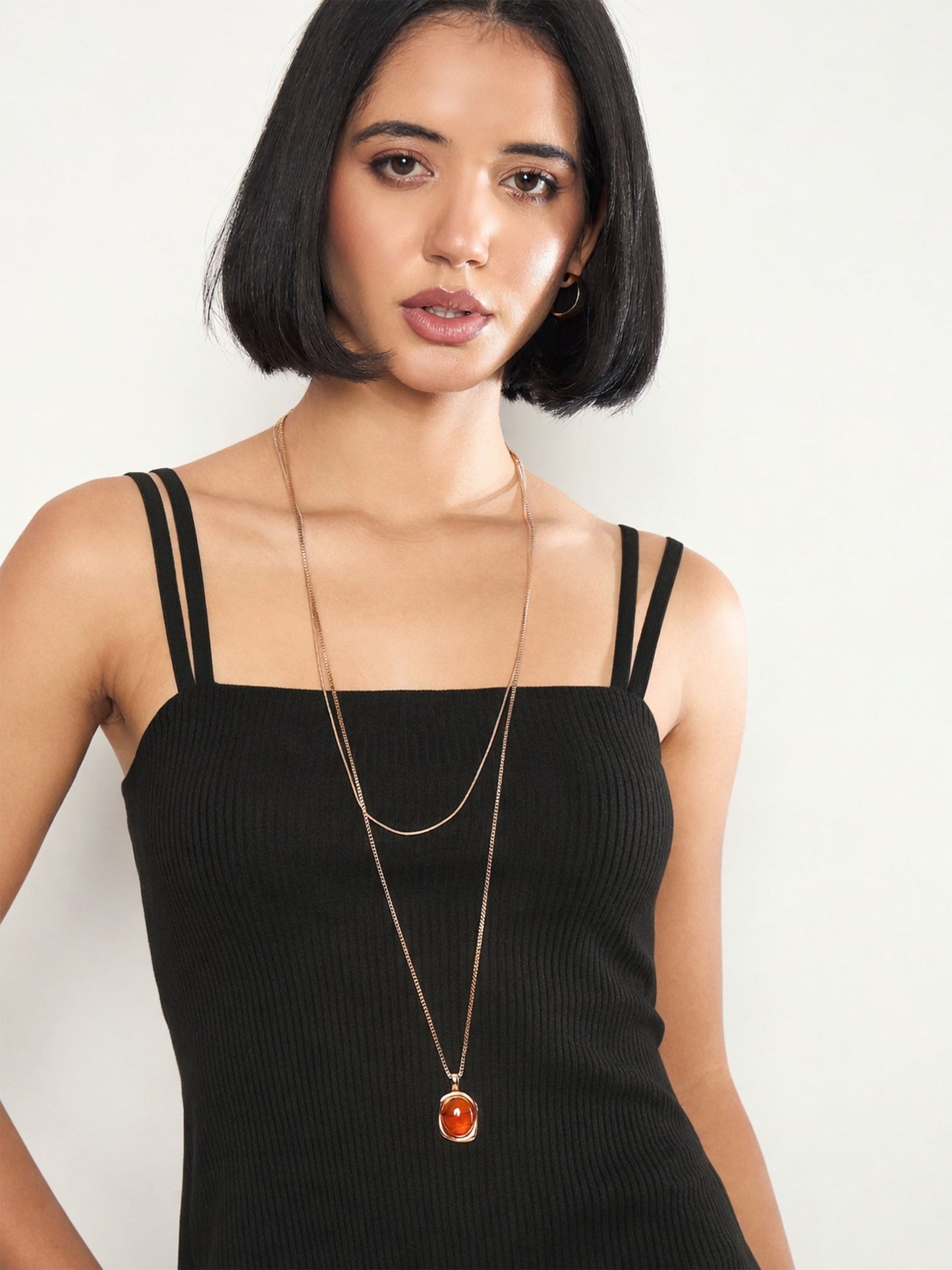 Black Rib Back Cut Out Strappy Top SASSAFRAS 