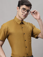Men's Cotton Half Sleeves Solid Formal Shirts