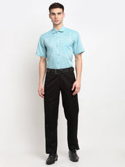 Green Men's Solid Cotton Half Sleeves Formal Shirt ( SF 783Green )