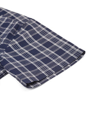 Men's Cotton Checked Half Sleeve Formal Shirts ( SF 808Blue )
