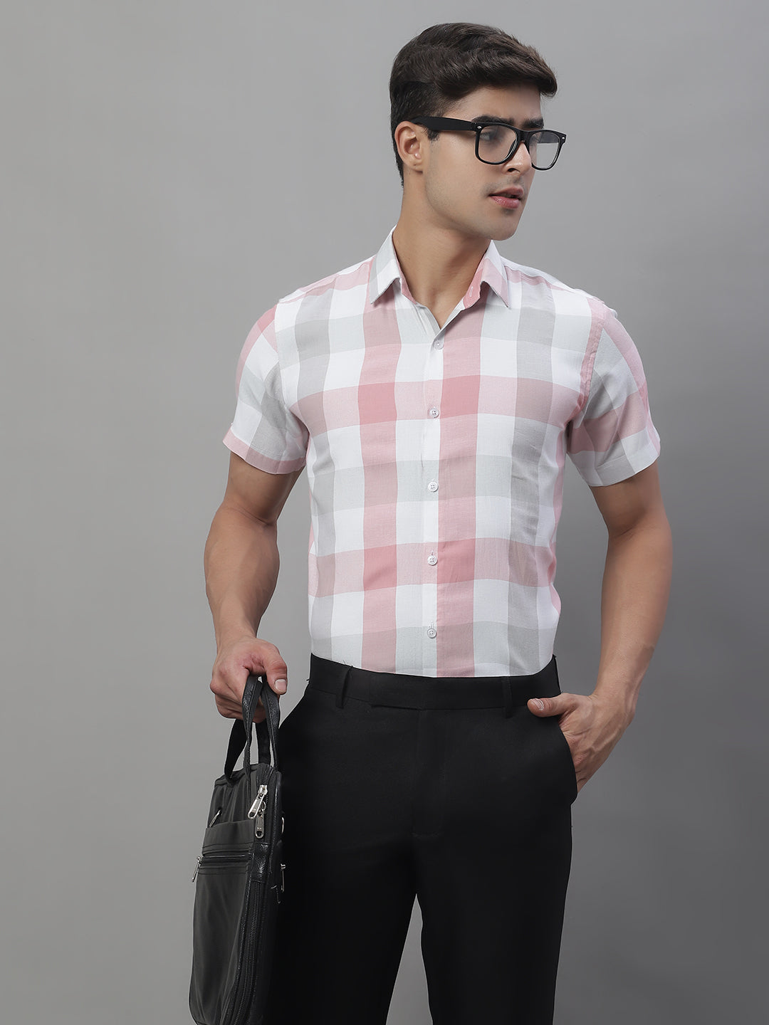 Mens Pure Cotton Checked Formal Shirts