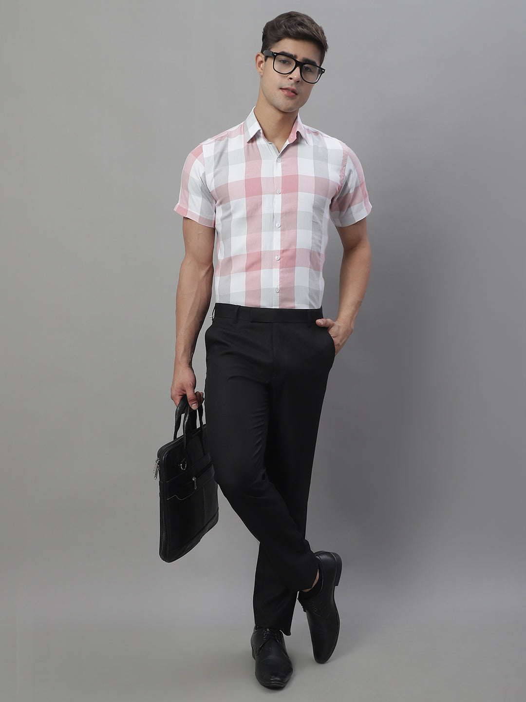 Mens Pure Cotton Checked Formal Shirts