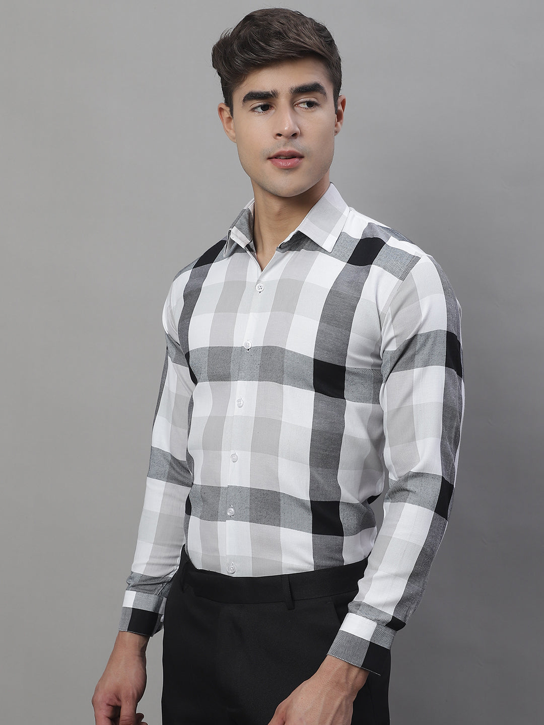 Mens Pure Cotton Checked Formal Shirts