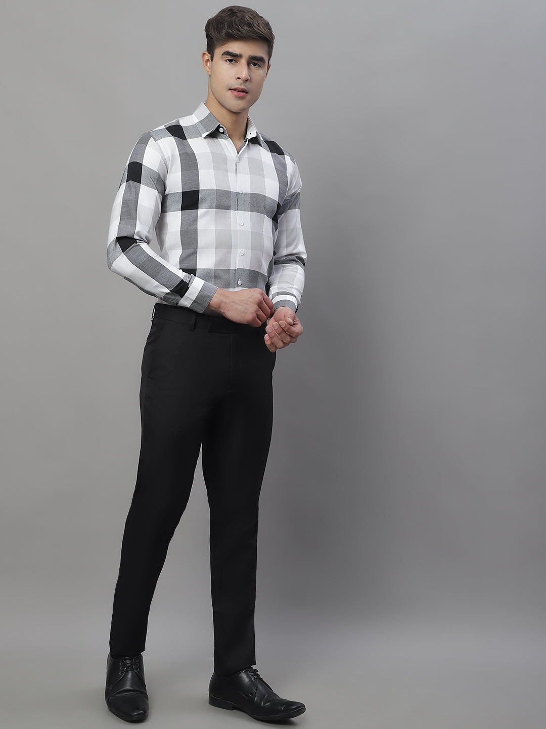 Mens Pure Cotton Checked Formal Shirts