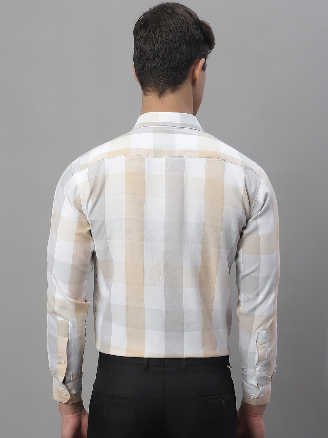 Mens Pure Cotton Checked Formal Shirts