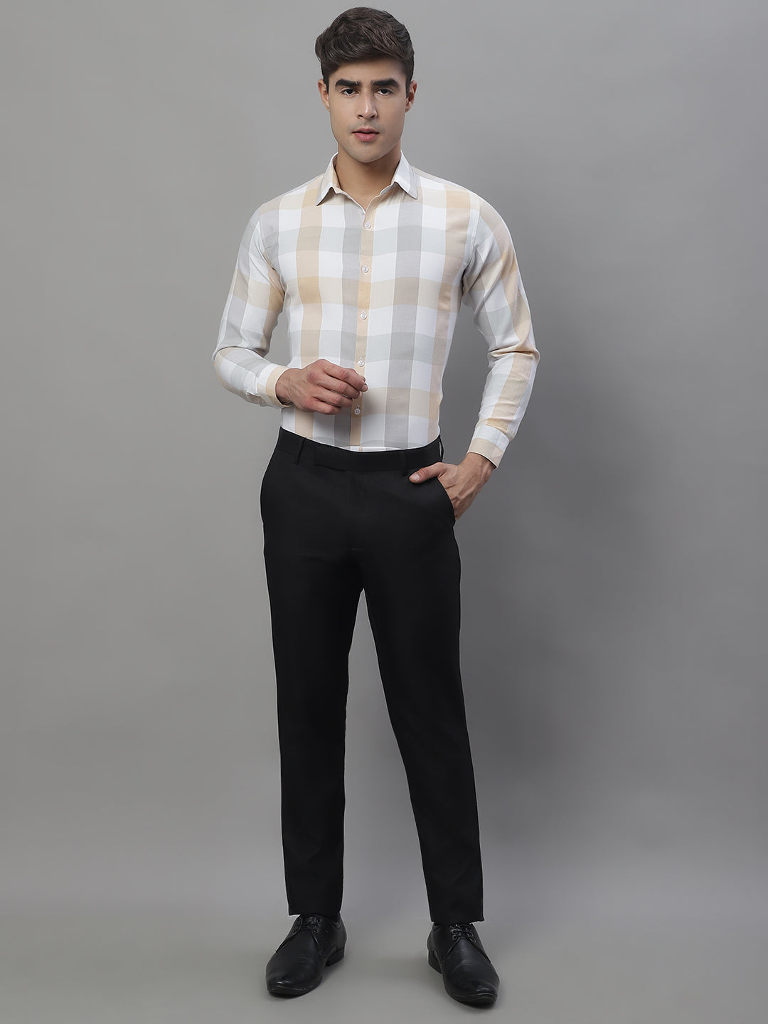 Mens Pure Cotton Checked Formal Shirts