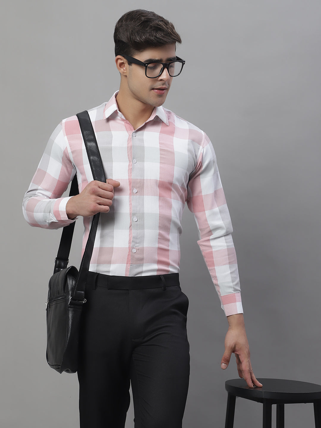 Mens Pure Cotton Checked Formal Shirts