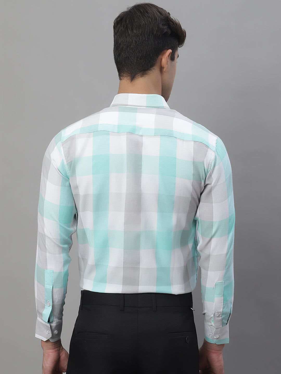 Mens Pure Cotton Checked Formal Shirts