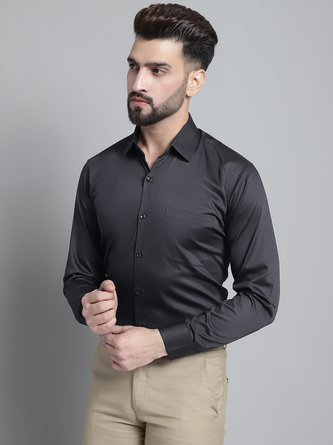 Mens Cotton Solid Formal Shirt