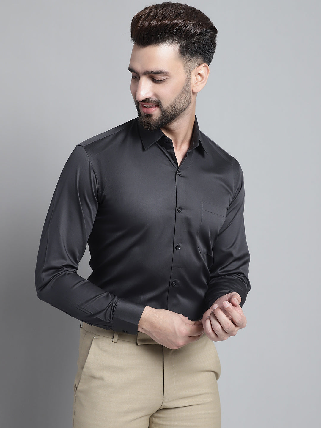 Mens Cotton Solid Formal Shirt