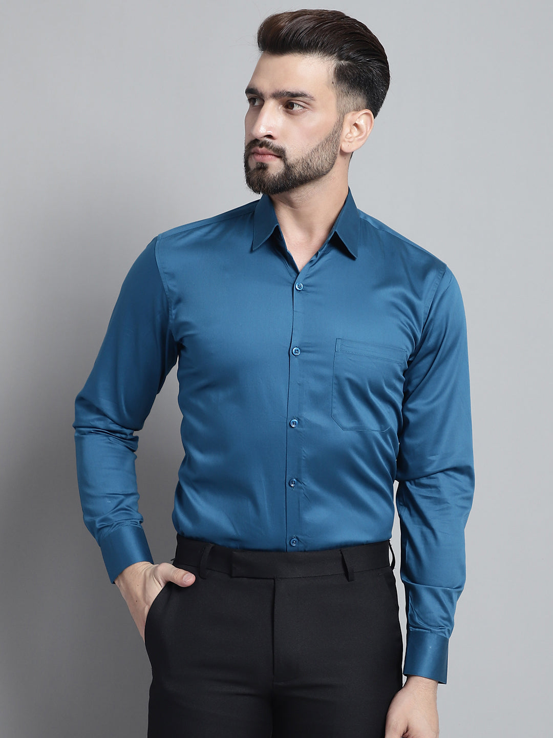 Mens Cotton Solid Formal Shirt