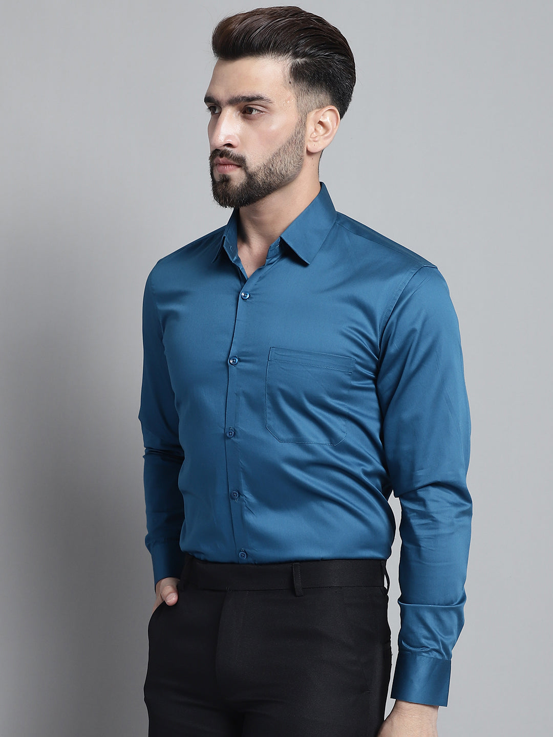 Mens Cotton Solid Formal Shirt