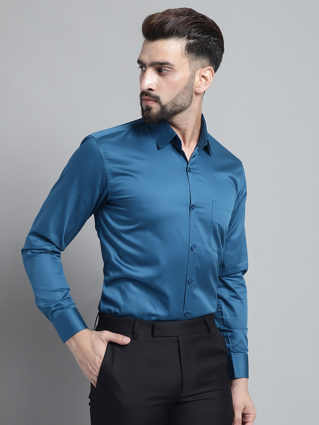 Mens Cotton Solid Formal Shirt