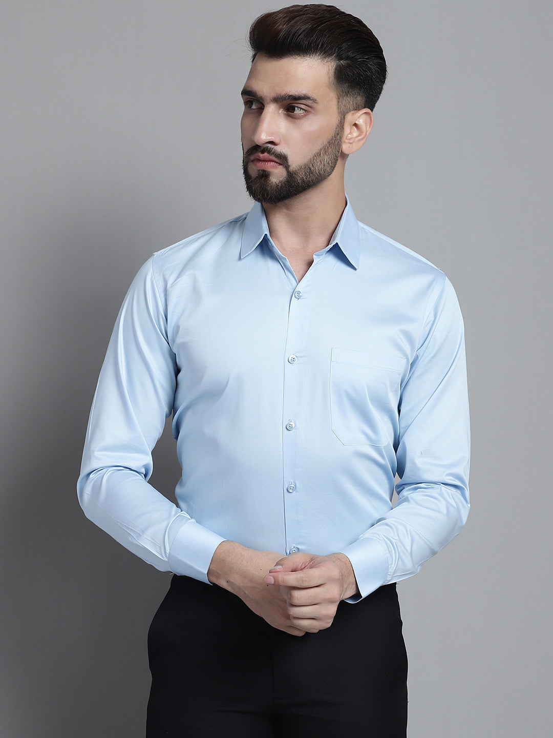 Mens Cotton Solid Formal Shirt