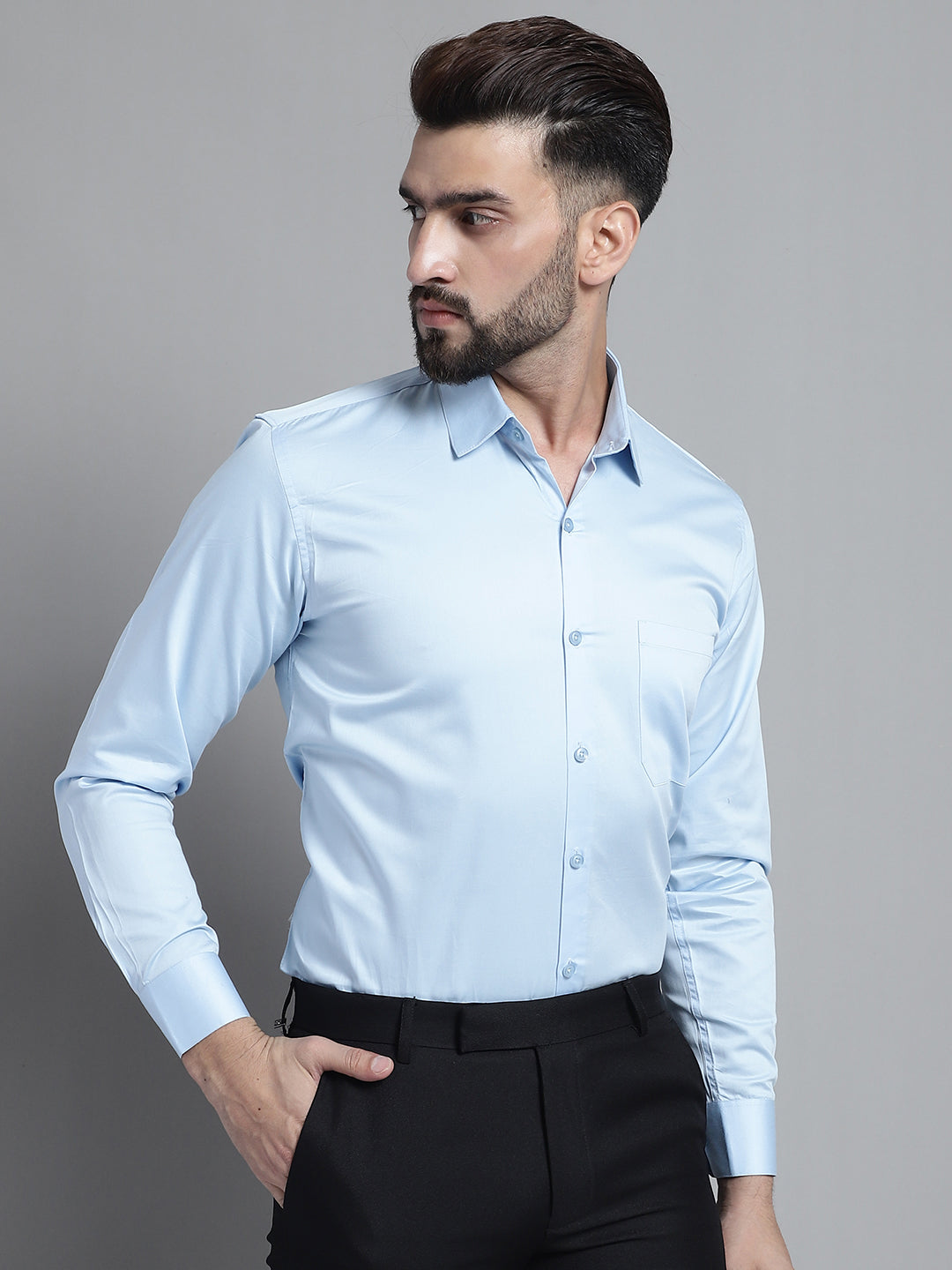 Mens Cotton Solid Formal Shirt