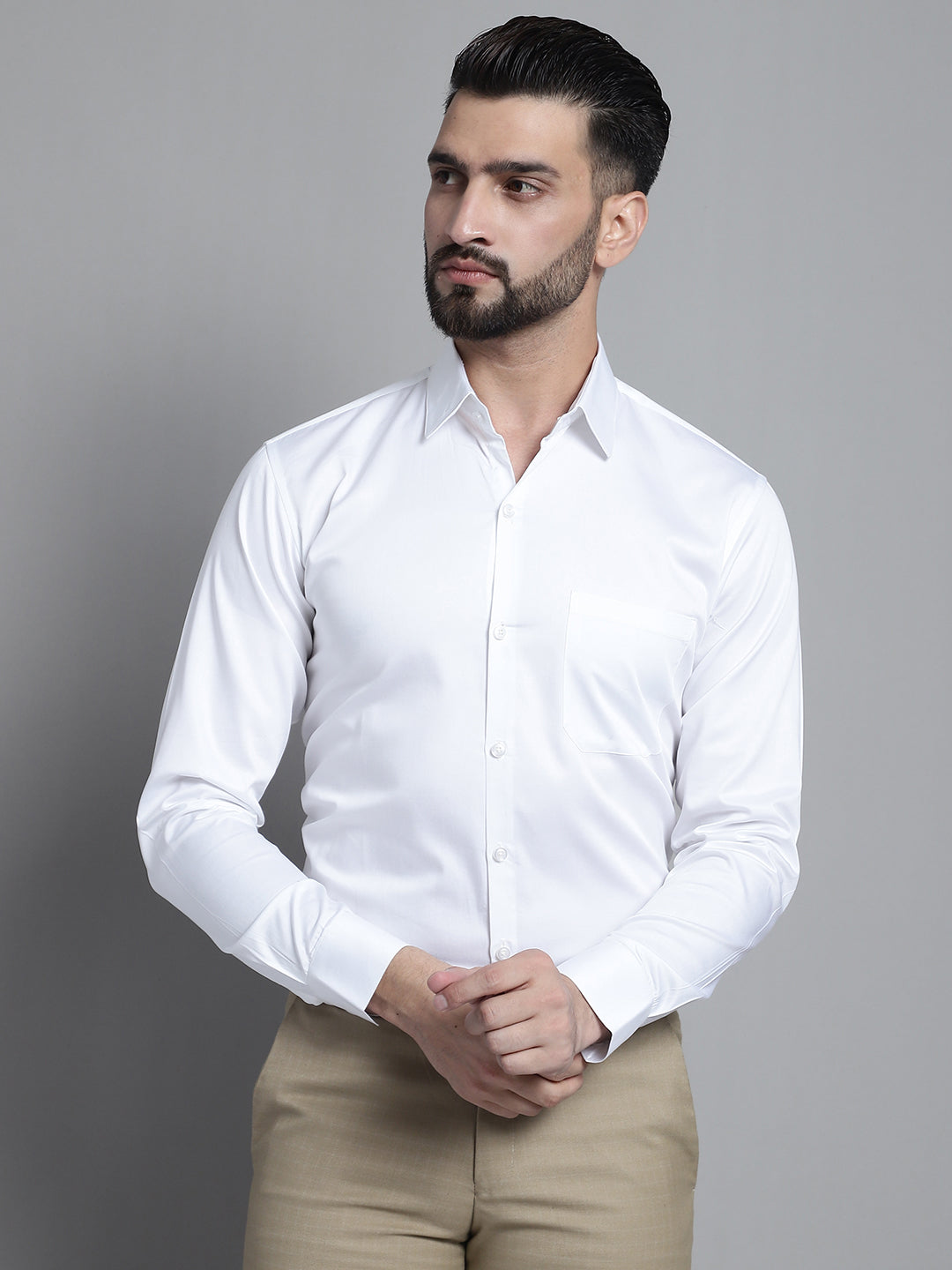 Mens Cotton Solid Formal Shirt