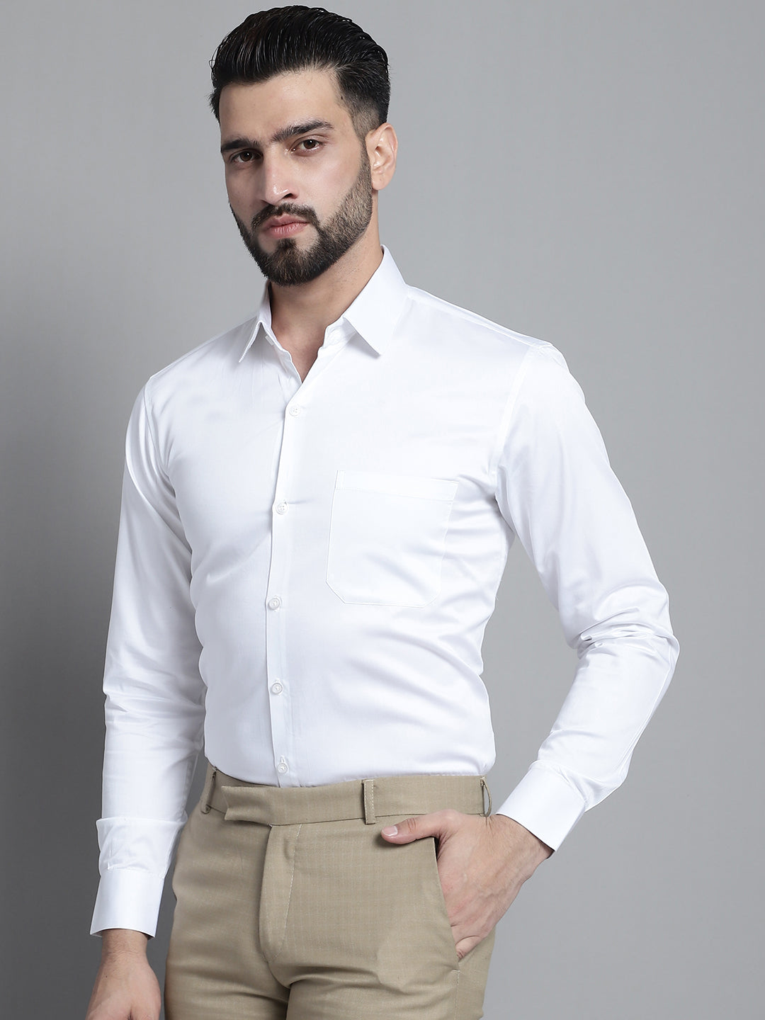 Mens Cotton Solid Formal Shirt