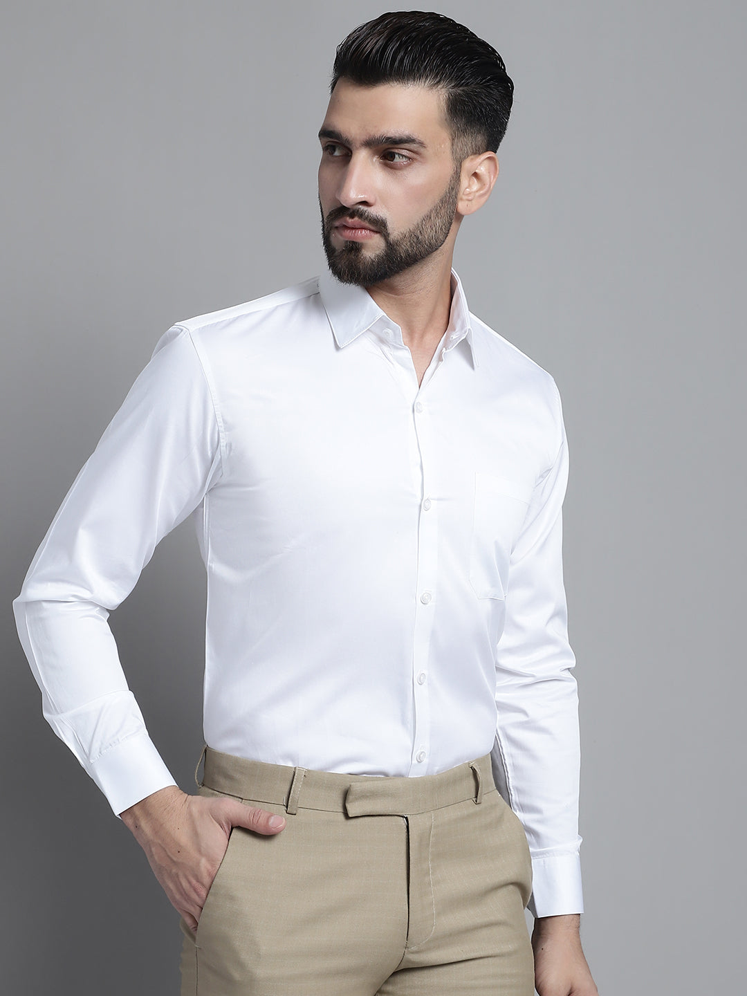 Mens Cotton Solid Formal Shirt