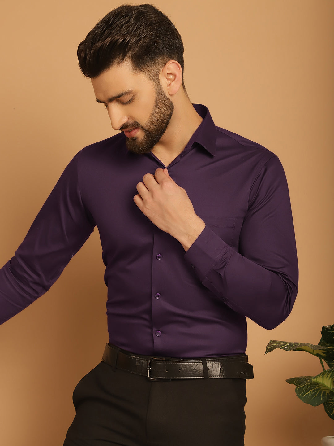 Mens Cotton Solid Formal Shirt