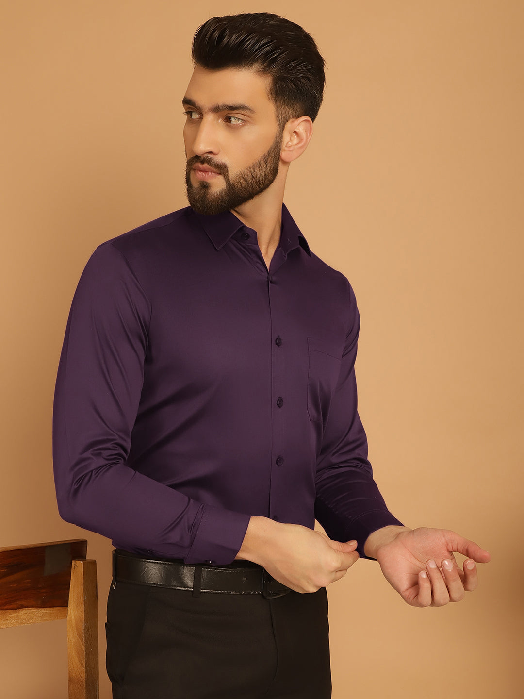 Mens Cotton Solid Formal Shirt