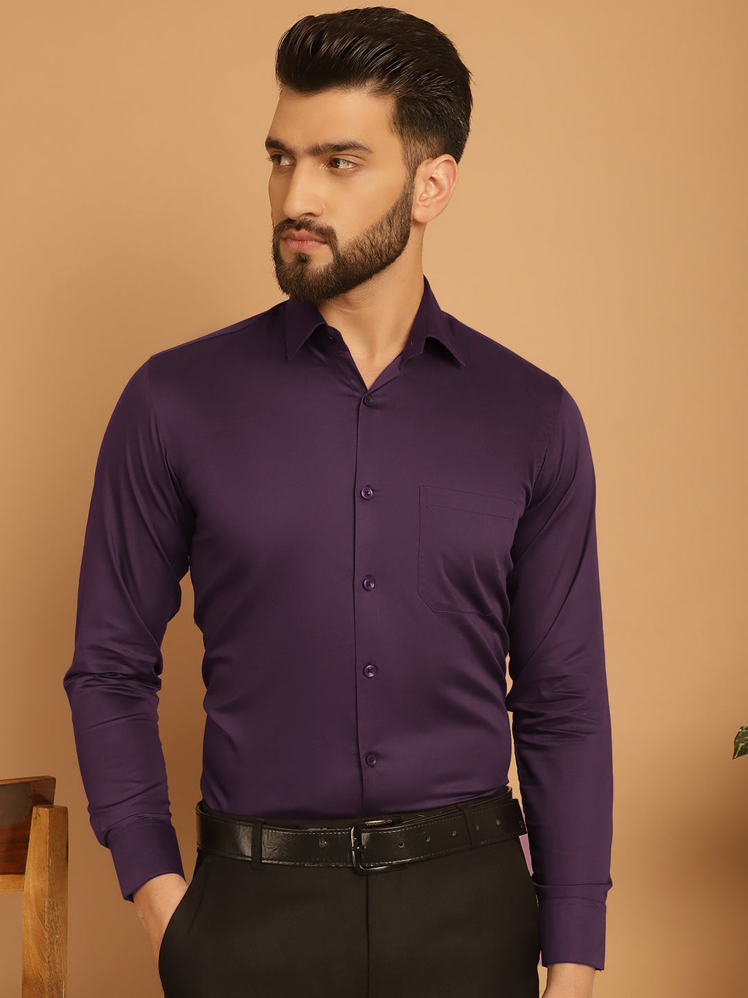 Mens Cotton Solid Formal Shirt