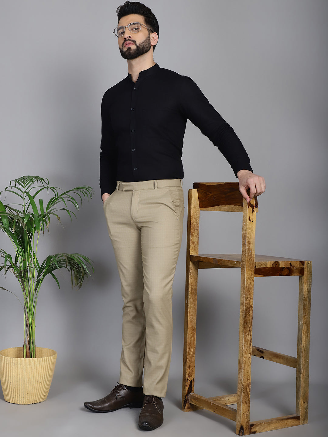 Cotton Solid Formal Shirt For Mens