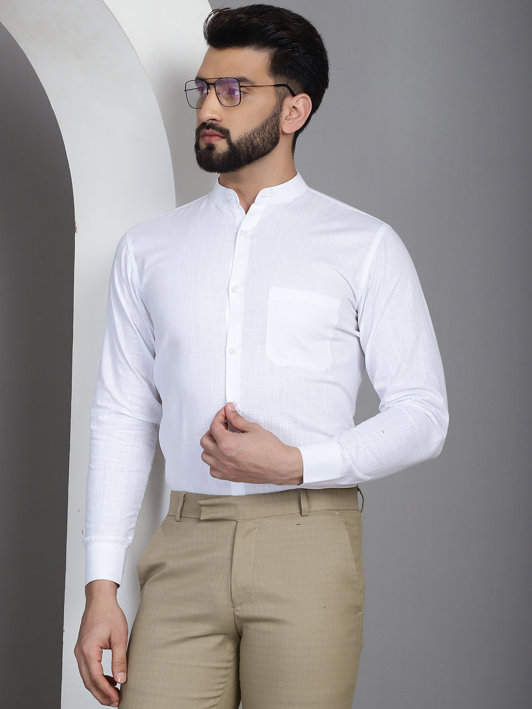 Cotton Solid Formal Shirt For Mens
