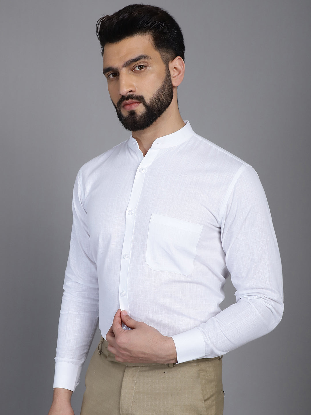 Cotton Solid Formal Shirt For Mens
