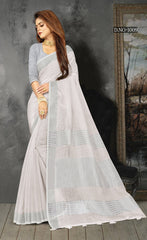 Uniform Mhendi Color Linen Saree