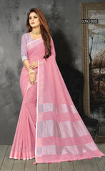 Uniform Mhendi Color Linen Saree