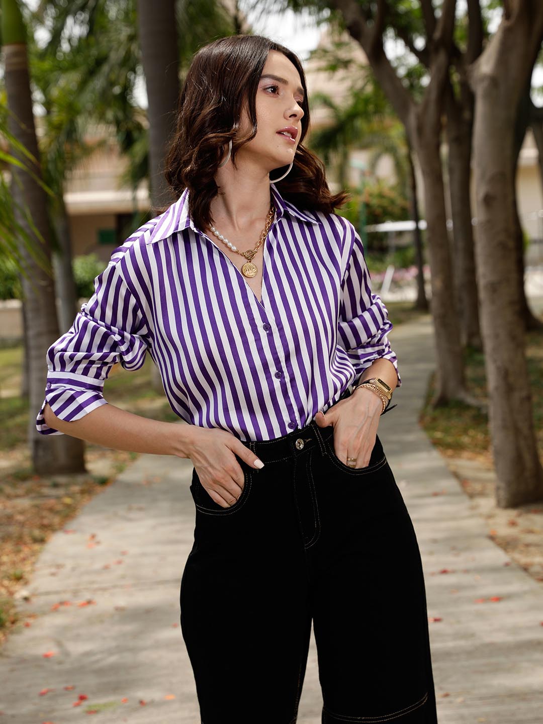 Stripe Satin Shirt