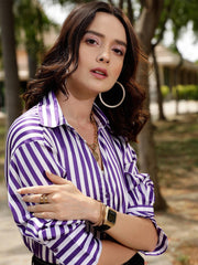 Stripe Satin Shirt