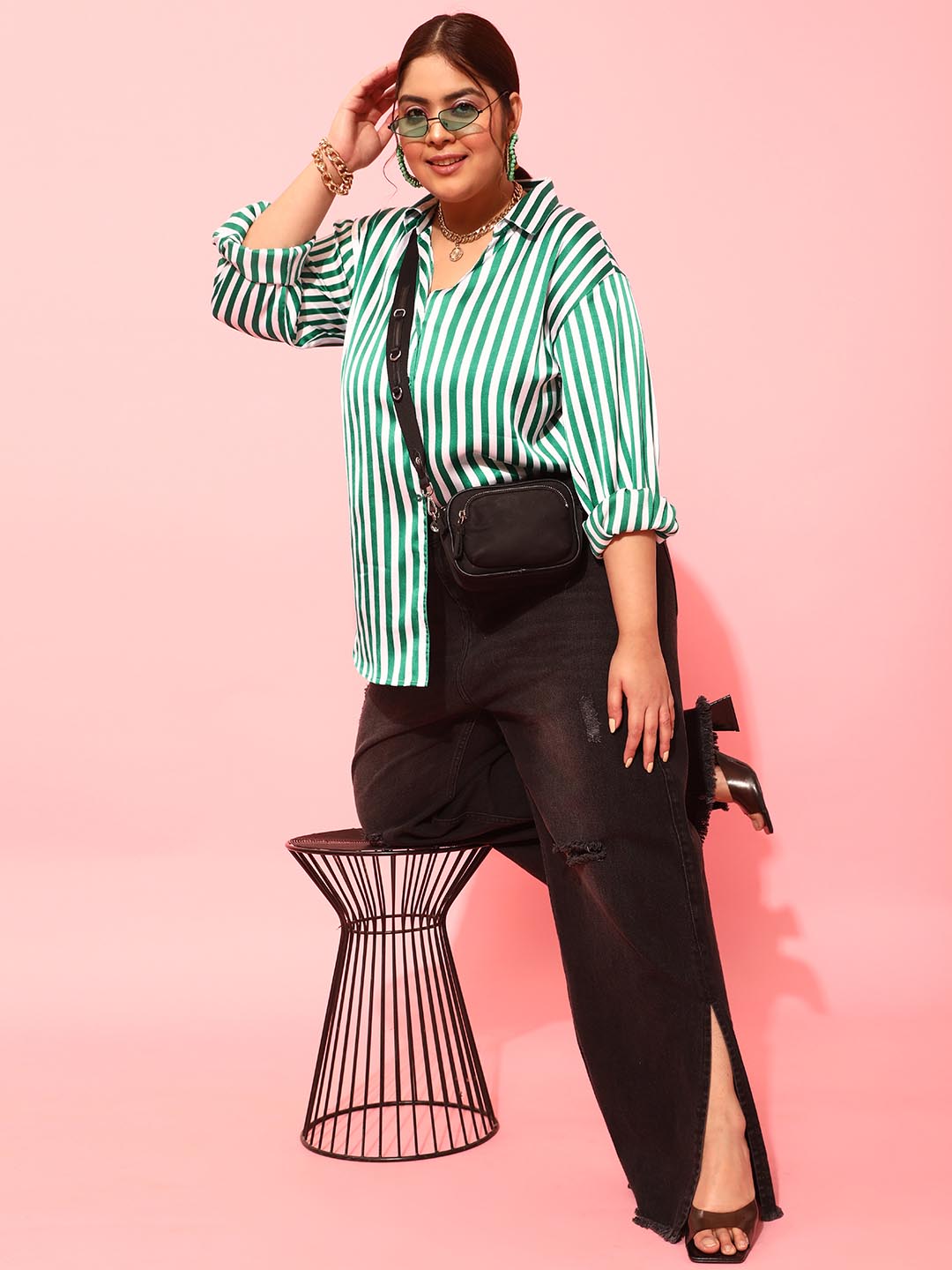Striped Satin Shirt