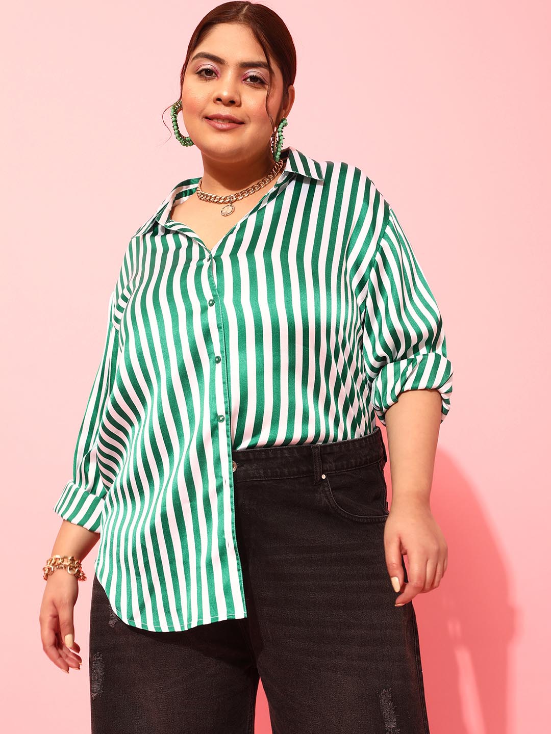 Striped Satin Shirt