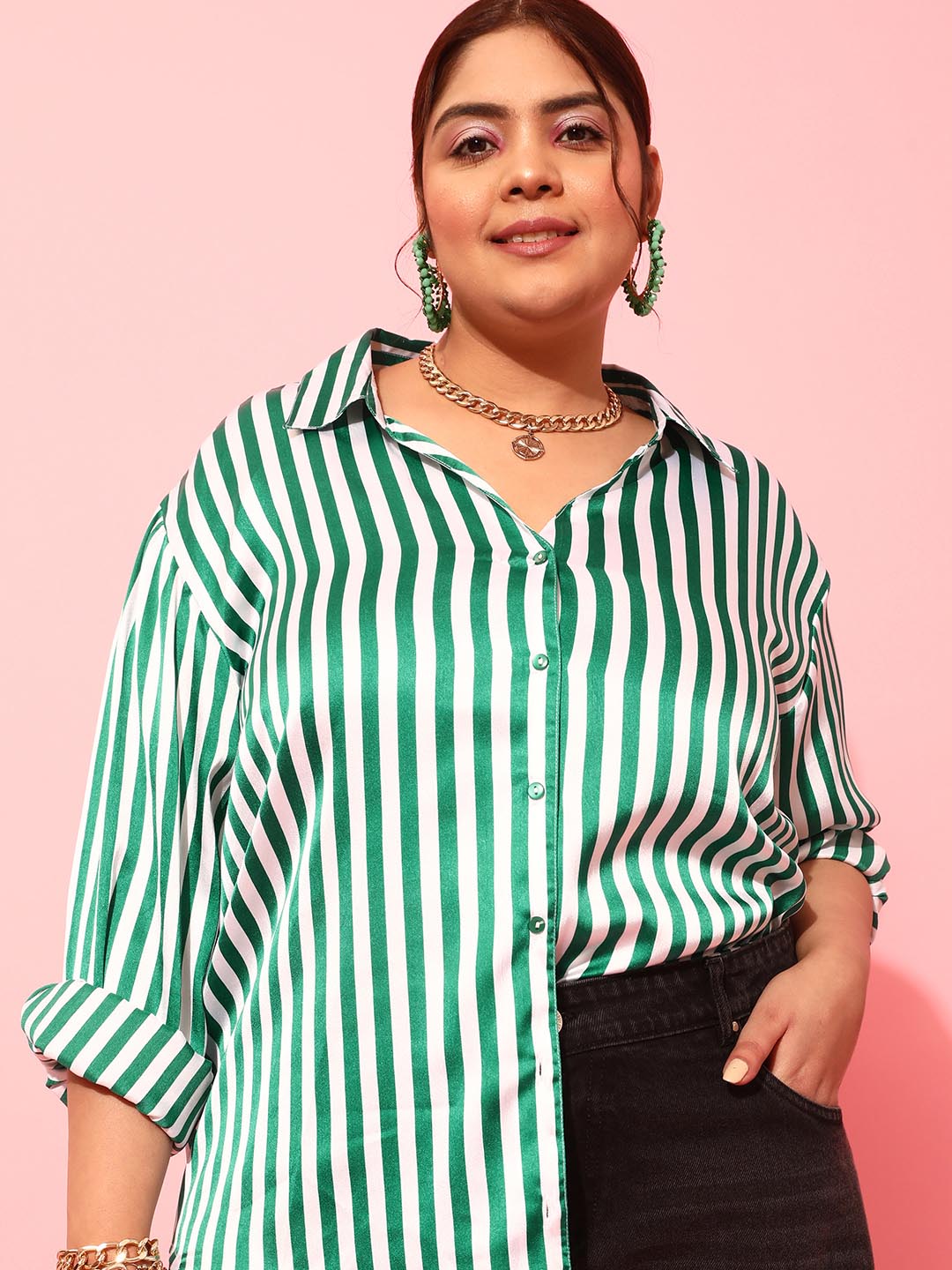 Striped Satin Shirt