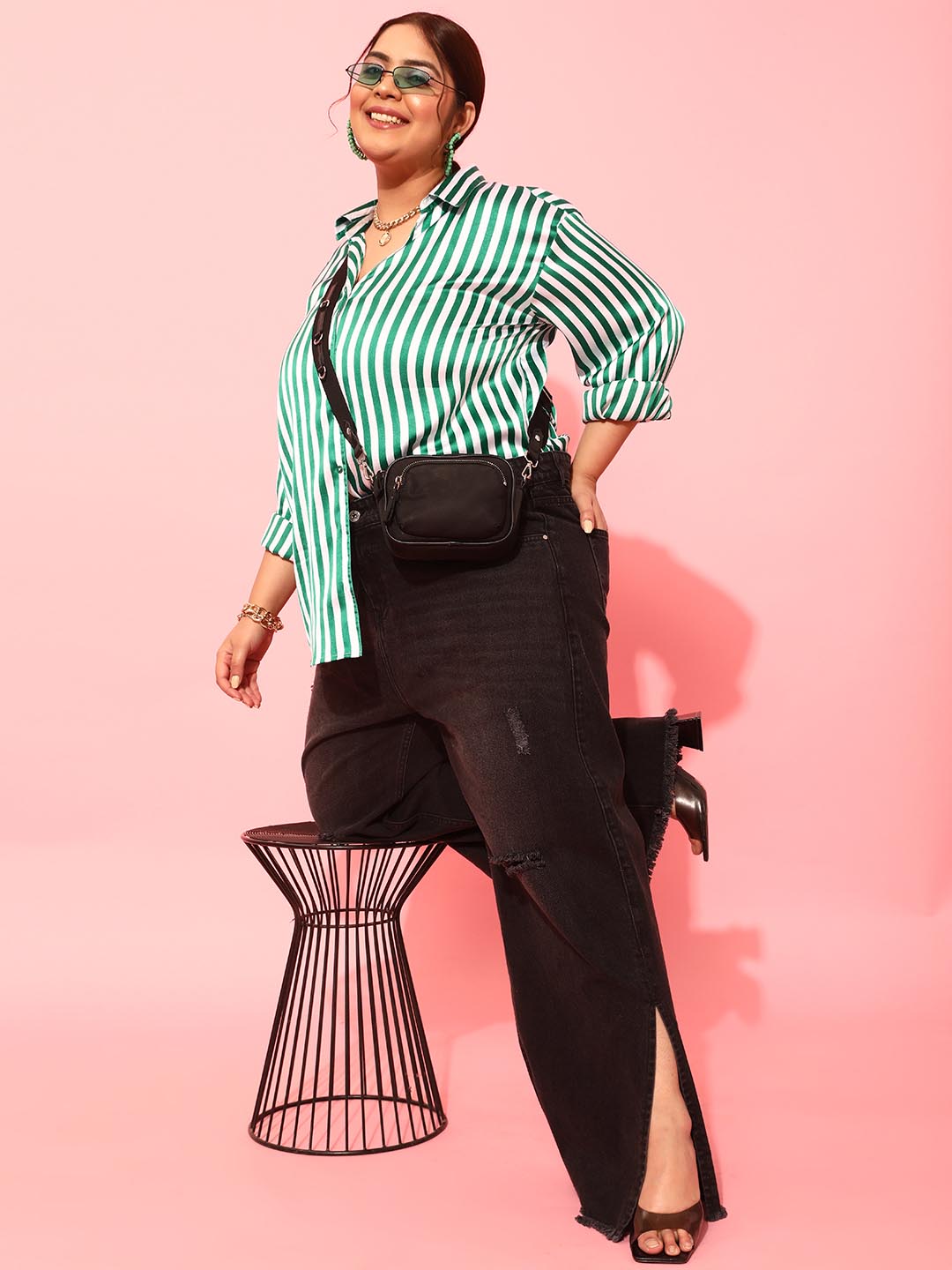 Striped Satin Shirt