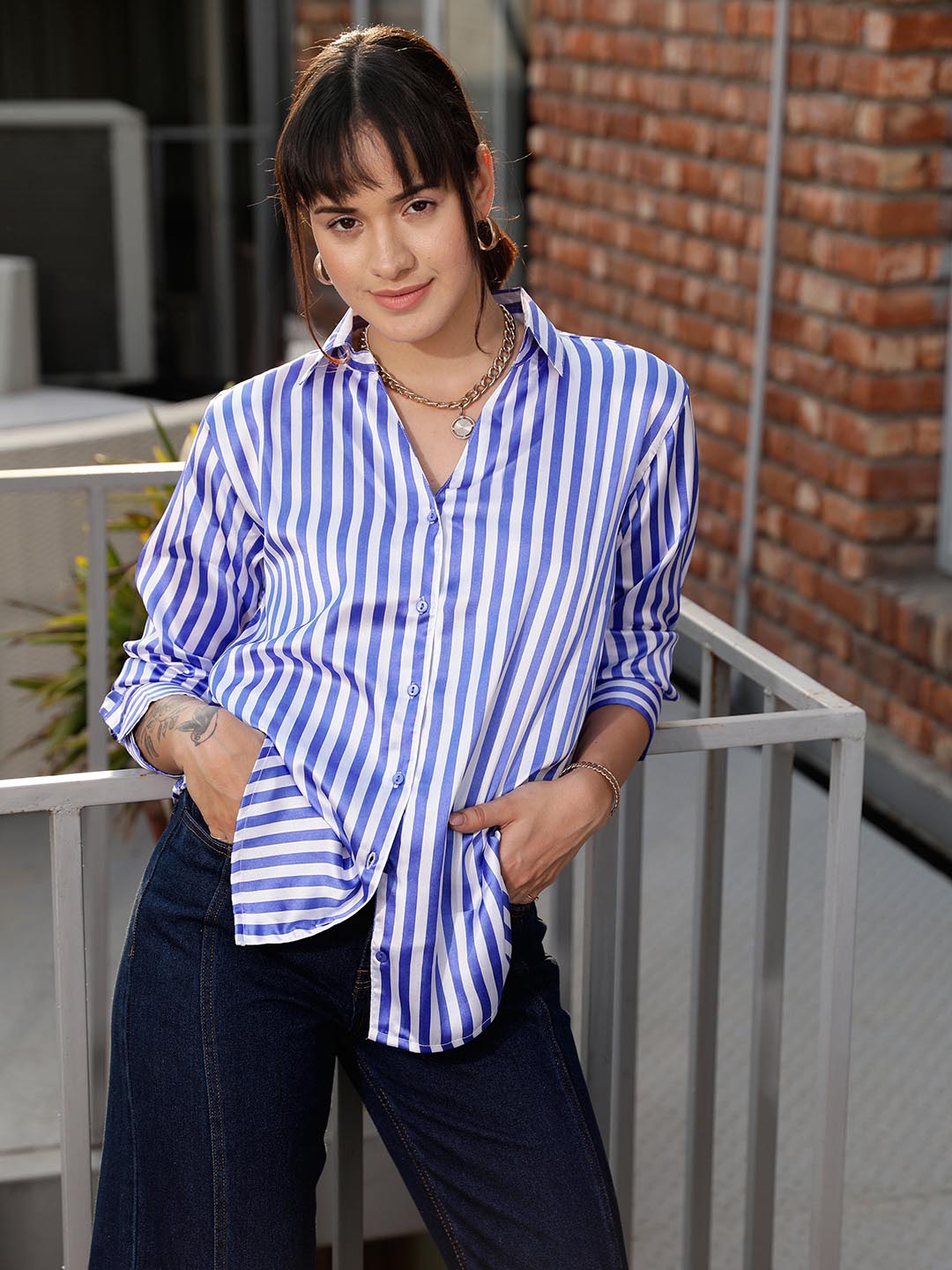 Satin Striped shirt