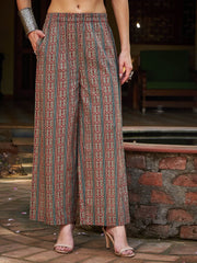 Women Maroon Floral Straight Kurta With Pants & Dupatta