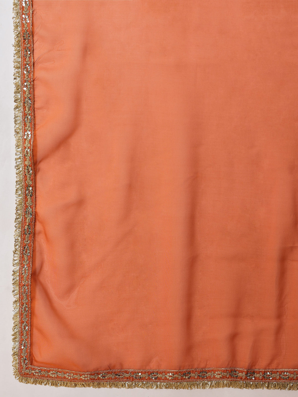 Orange Embroidered Short Kurta With Farshi Salwar & Dupatta-Luxe - Shae by SASSAFRAS