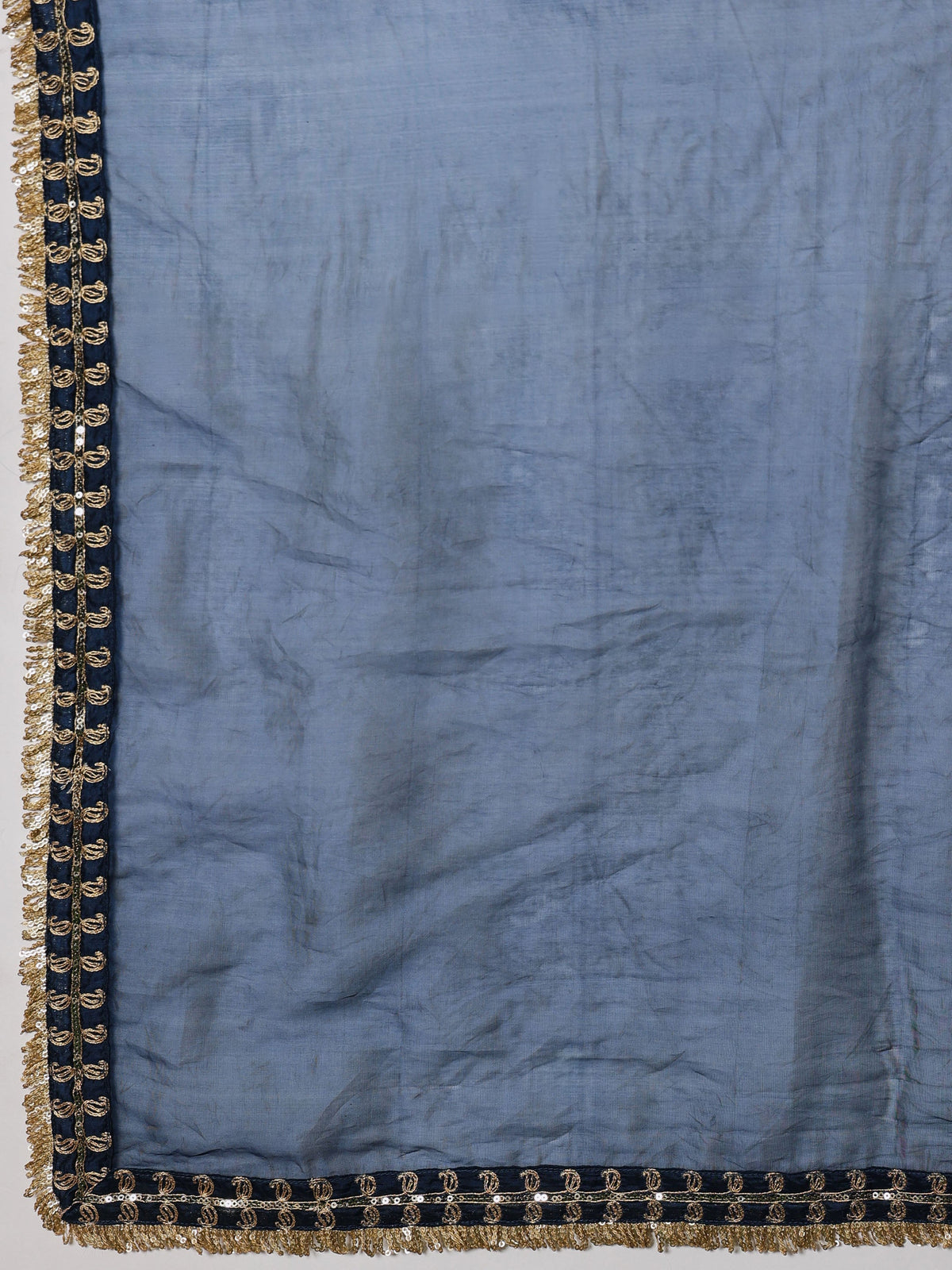 Navy Embroidered Choga Kurta With Straight Pant & Dupatta-Luxe - Shae by SASSAFRAS