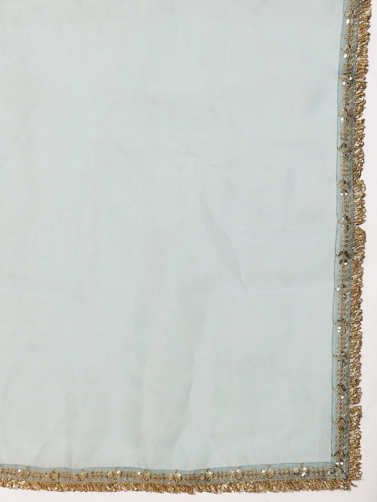 Pista Green Embroidered Short Kurta With Farshi Salwar & Dupatta-Luxe - Shae by SASSAFRAS