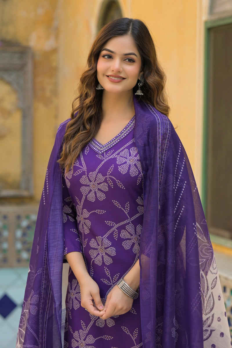purple-rayon-blend-bandhani-printed-straight-kurta-trouser-with-dupatta-skskd3083