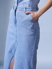 Denim Slit Skirt