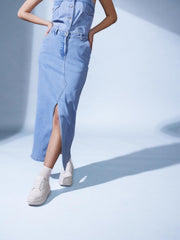 Denim Slit Skirt