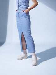 Denim Slit Skirt