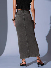 Long Denim Skirt