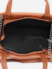 Haute Sauce-Quilted Zip Lock Hand Bag with Chain Strap